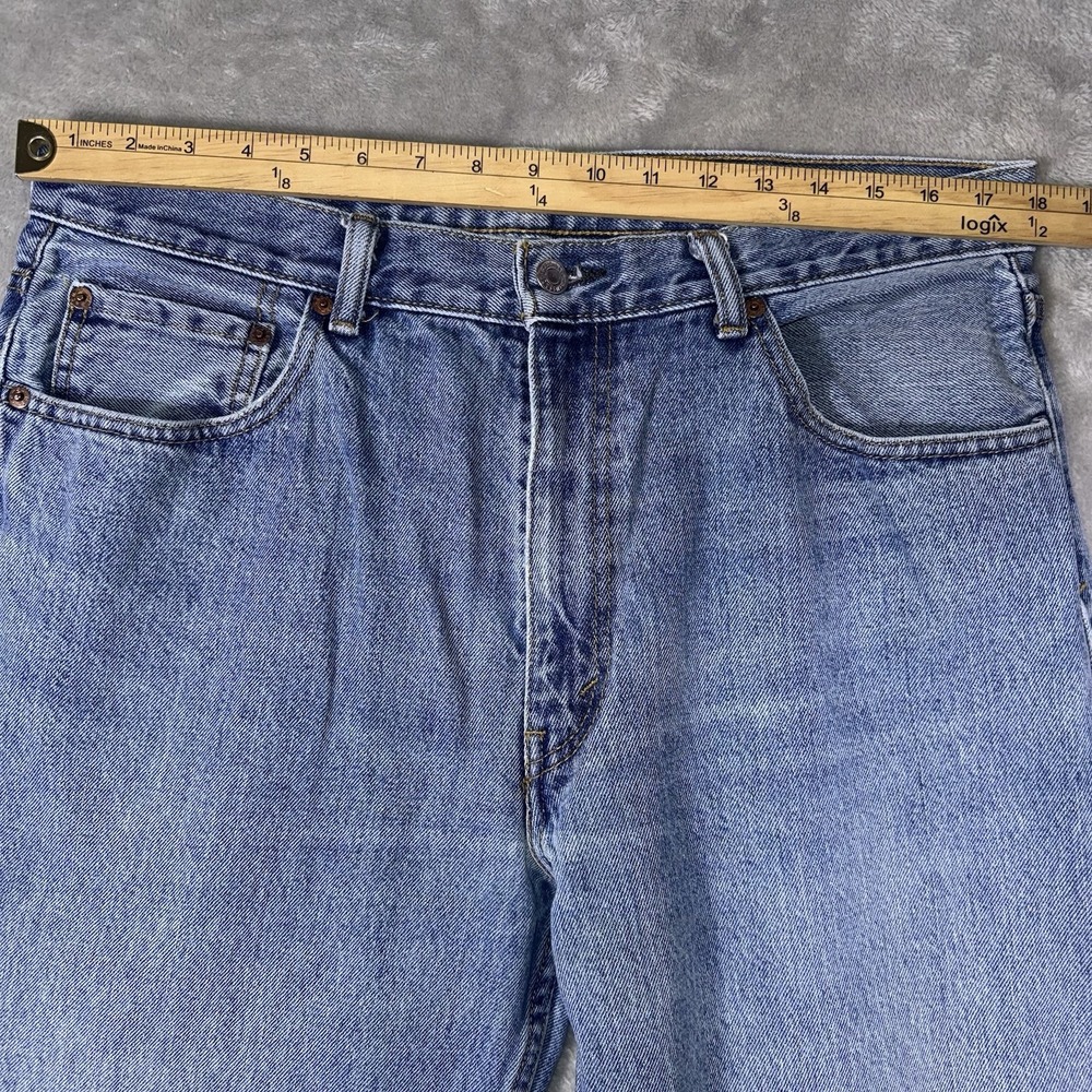 Levis 550 Jeans Mens 36x32 Blue Medium Wash Relaxed Tapered Denim Casual - Picture 8 of 13